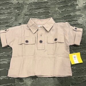 Stylish Kids Tan Button-Up Shirt
